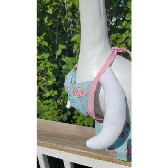 Porch Goose Bikini Wings & Bow Outfit Summer Bathing Suit Beach Floral Flamingos - Picture 4 of 11